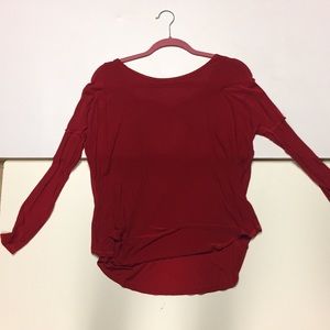 Boutique red long sleeve shirt with bow cute back
